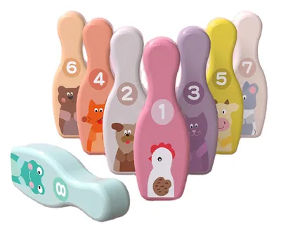 Factory Activity Learning Toys Preschool Kids Bowling Game Wooden Bowling Ball Toy For Children — wooden montessori & early learning wholesale
