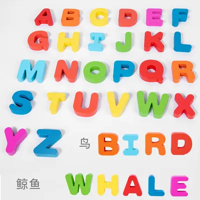 Hoye Crafts High Wooden Alphabet Blocks Durable Early Toy Matching Game Cards Free view 3