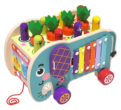 Elephant Wooden Montessori Puzzle Hammering Pounding Whack A Mole Xylophone Toddlers' — wooden puzzles & tangrams wholesale