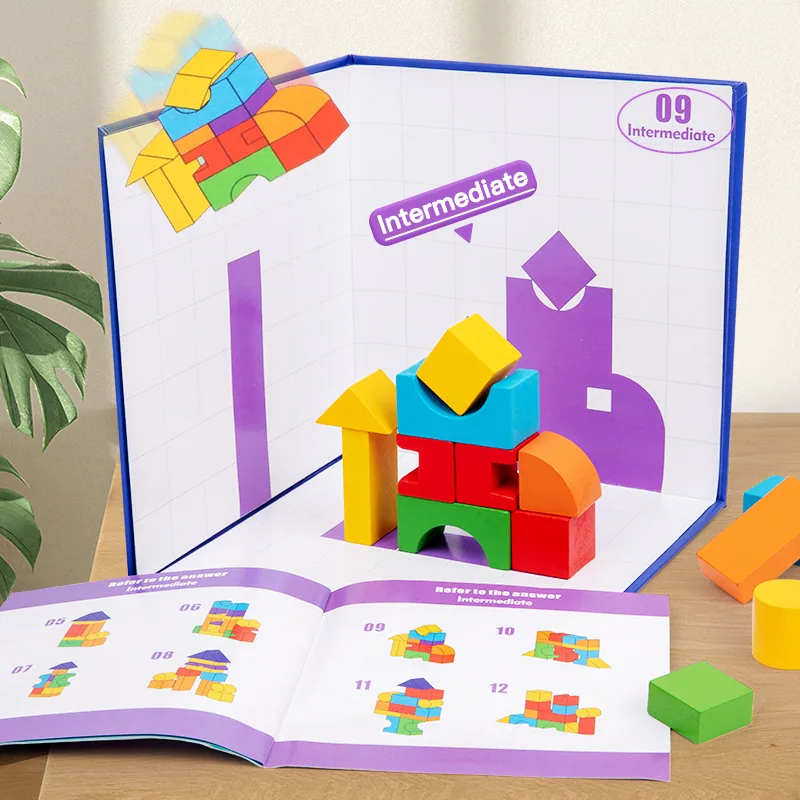 Factory Shadow Matching Toy 3d Projection Building Blocks Stereo Projection Space Block Wooden — wooden building blocks & construction wholesale