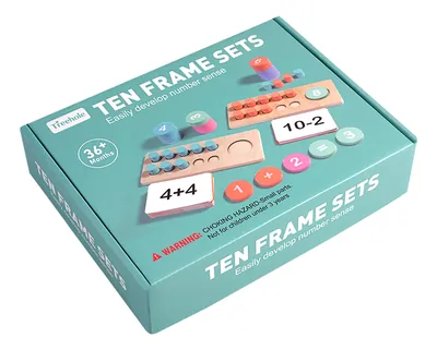 Montessori Math Manipulatives Wooden Learning Number And Counting Games Ten Frame Set view 3