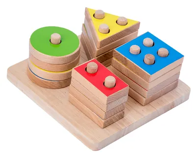 Newly Designed Wooden Geometric Block Classification Toy Shape Matching Learning Board — wooden building blocks & construction wholesale