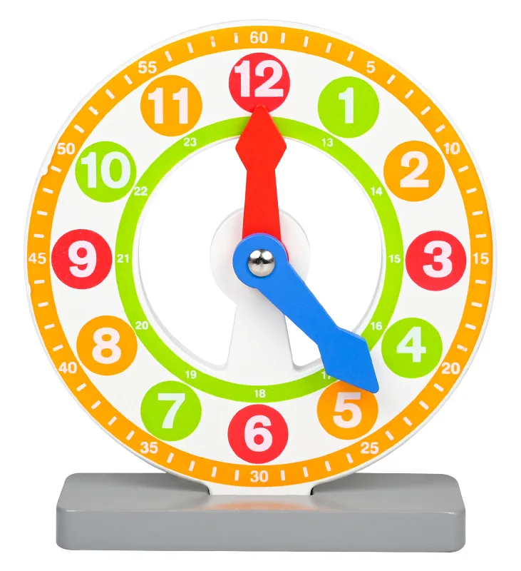 Funny Time Teaching Aids Toy Creative Time Clock Cognitive Cute Wooden Clock Toy — wooden math & teaching aids wholesale