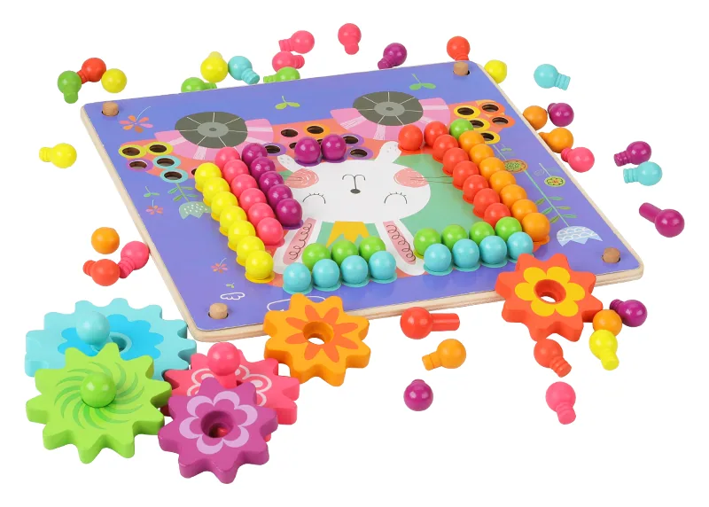 Fun Mushroom Nail Puzzle Game Baby Hand-eye Coordination Training Early Childhood Education — wooden puzzles & tangrams wholesale