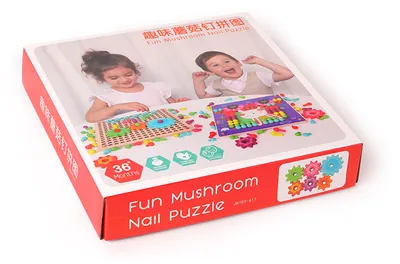 Fun Mushroom Nail Puzzle Game Baby Hand-eye Coordination Training Early Childhood Education view 2