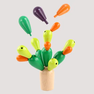 Baby Wooden Colorful 3d Cactus Craft Tree Games Other Montessori Educational Decorated — wooden montessori & early learning wholesale