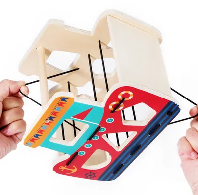 Toy Shape Matching Block Box Classification Shape Cecele Ship Game Wooden Geometry Block view 2