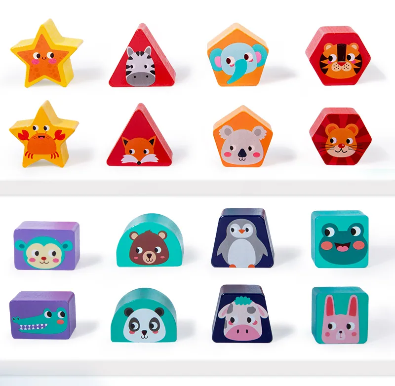 Toy Shape Matching Block Box Classification Shape Cecele Ship Game Wooden Geometry Block — wooden building blocks & construction wholesale