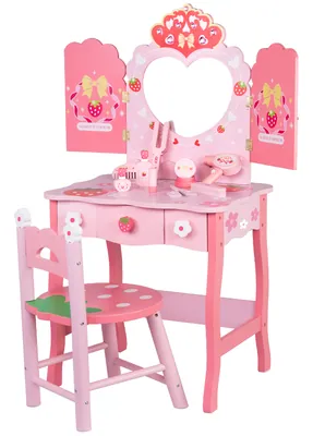 Custom Unisex Wooden Pink Dresser Cosplay Makeup Set Girl Accessory Toy and Kids' Makeup Set view 2