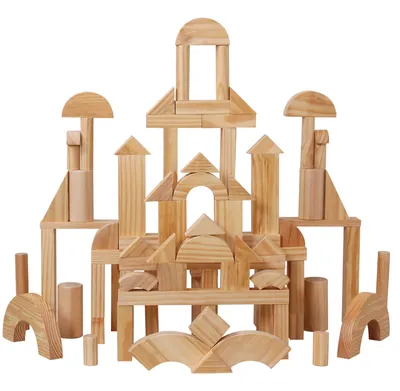 Material Original Wooden Kindergarten Wooden Children's Building Blocks Solid Wood Building — wooden building blocks & construction wholesale