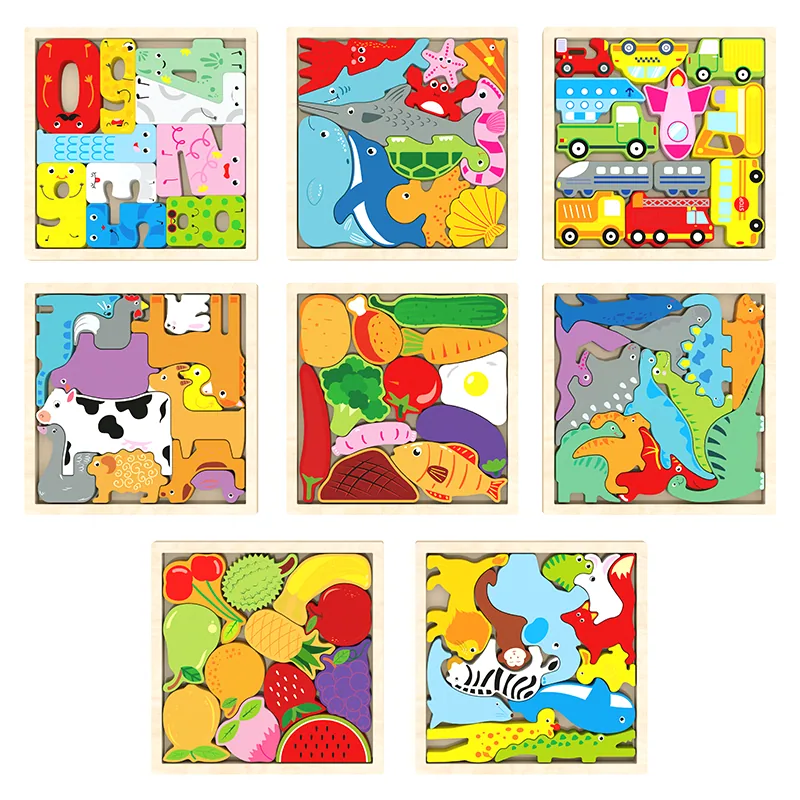 Toys Kids Game Wooden Jigsaw Puzzle For Children's Brain Exercises — wooden puzzles & tangrams wholesale