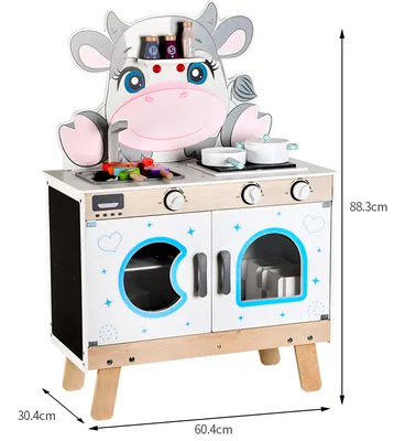 Kitchen Toy Set Children Pretend to Cook Cute Kitchen Toys Shaped Like Cows — wooden pretend play & role play wholesale