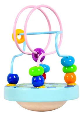 Montessori Mini Wire Roller Puzzle Counting Frames Wooden Educational Circle Bead Maze Toys — wooden montessori & early learning wholesale