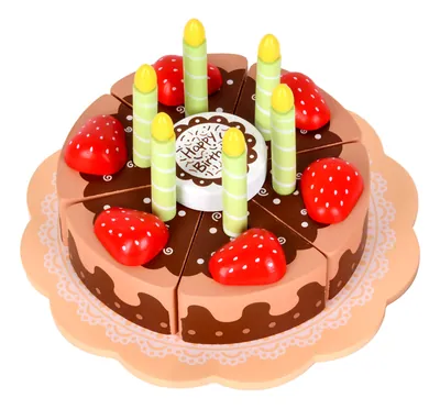 Children Wooden Simulation Role Play Pretend Magic Tape Strawberry Cake Educational Gift Toys view 3