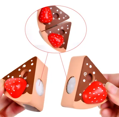 Children Wooden Simulation Role Play Pretend Magic Tape Strawberry Cake Educational Gift Toys — wooden pretend play & role play wholesale