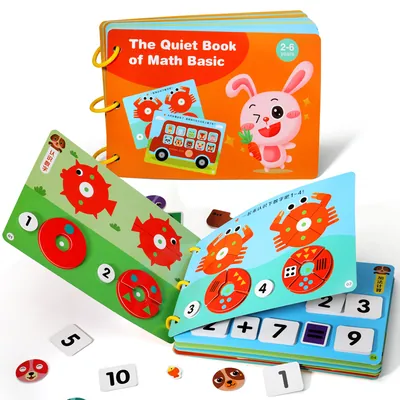 Children Math Quiet Book Montessori Toys Number Cognitive Arithmetic Learning Repeated Paste — wooden math & teaching aids wholesale