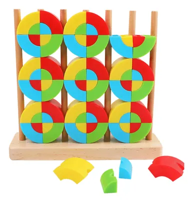 Wooden Rainbow Stacking Toy For Kids Educational Montessori Toys Rainbow Building Blocks view 4