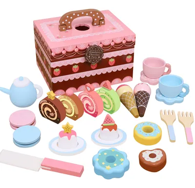 Unisex Wooden Kitchen Toys for Kids Fun Early Education Ice Cream Truck Shop Simulation view 2