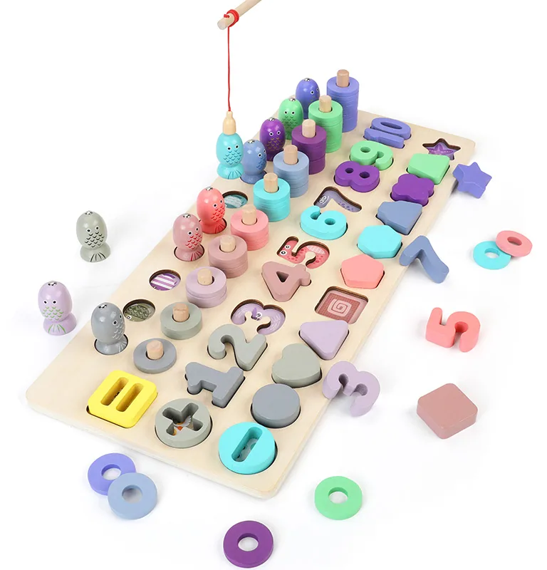 Factory Wooden Baby Learning Math Educational Early Education Shape Sorter Toys — wooden math & teaching aids wholesale