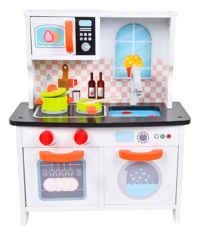 Furniture Modern DIY Creative Wooden Learning Toys Pretend Play Kitchen Toy Sets — wooden pretend play & role play wholesale