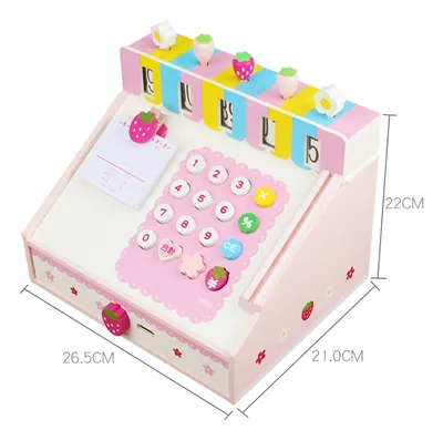 Cute Style Multifunction Wooden Toy Cash Register Pretend Play & Educational Role-Playing view 2