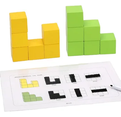 Early Education Puzzle Space Imagination Cube Volume Blocks Thinking Ability Training Toys — wooden building blocks & construction wholesale