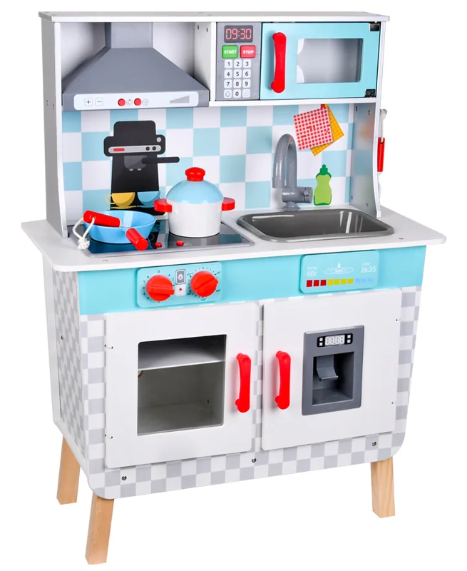 Factory Educational Wooden Kitchen Set Toy European Simulation Multi-functional Kitchen Toys — wooden pretend play & role play wholesale