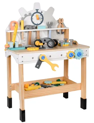 Wooden Tool Table Pretend Play Boys And Girls Educational Beat Turn The Screw Toy — wooden pretend play & role play wholesale