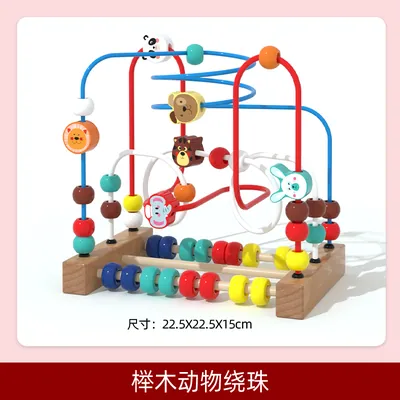 Toddler Brightly Mini Wire Roller Puzzle Smart Iq Counting Frames Winding Beads For Maze view 2