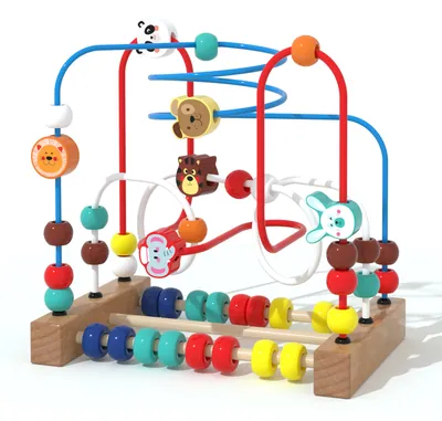 Toddler Brightly Mini Wire Roller Puzzle Smart Iq Counting Frames Winding Beads For Maze — wooden puzzles & tangrams wholesale