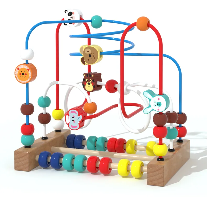 Toddler Brightly Mini Wire Roller Puzzle Smart Iq Counting Frames Winding Beads For Maze — wooden puzzles & tangrams wholesale