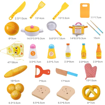 Unisex Kids Pretend Play Kitchen Set Wooden Vegetable Fruit Cutting Foods Toys Educational — wooden pretend play & role play wholesale