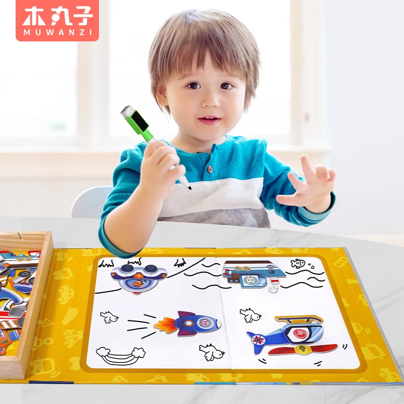 The DIY Jigsaw Puzzle Magnet Collage Jigsaw Puzzle Toy Kids Learning Toys Early Educational — wooden puzzles & tangrams wholesale