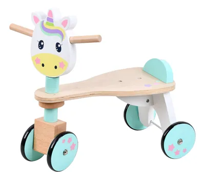 Factory Children's Wooden Mini Unicorn Riding Tricycle Wooden Balance Running Bike Trike view 2