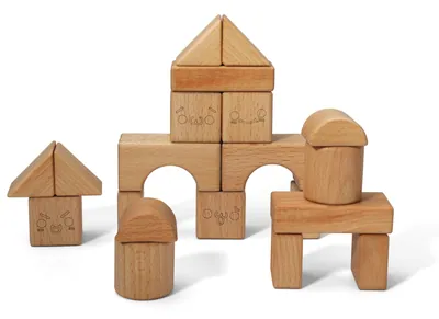Beech Wooden Building Blocks For Toddlers With Expression Shape Sorter Preschool Learning view 2