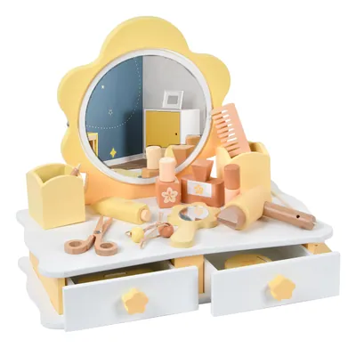 Flower Sbape Girls Dressing Table Toys Kids Toys Dresser Pretend Play view 3