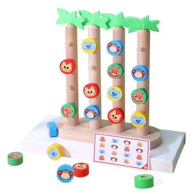 Education Hand Eye Coordination Enlightenment Table Game Children Wooden Animals Climbing Four — wooden montessori & early learning wholesale