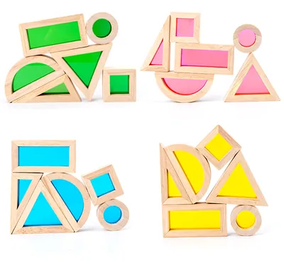 Kids Educational Building Blocks Wooden Geometric Sensory Montessori Toys for Children 3+ — wooden building blocks & construction wholesale