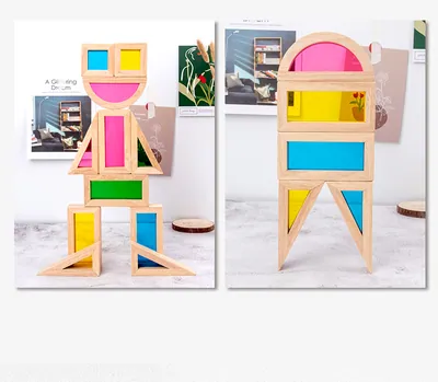 Kids Educational Building Blocks Wooden Geometric Sensory Montessori Toys for Children 3+ view 3