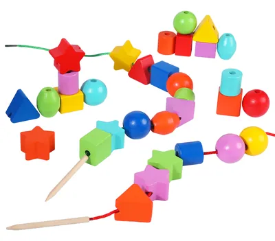 Wooden Children's Toy Lace-up Beaded Montessori Early Education Wooden Toy For Children Ages — wooden montessori & early learning wholesale