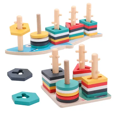 Wooden Toys For Children Educational Children's Toys Kids Learning Educational Wooden Toys — wooden building blocks & construction wholesale