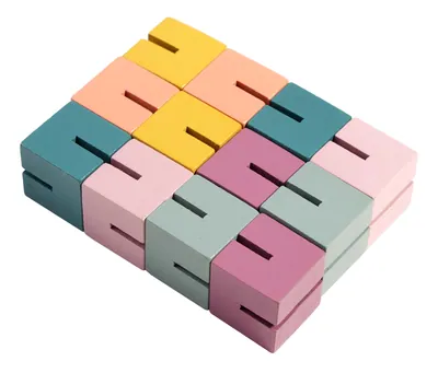 Wooden Fidget Toy Twist Block Cube Puzzle Kids Toy For String Building Block Set For Children view 3