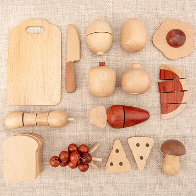 Unisex Magnetic Wooden Cutting Food Set Play House Toys for Children W10b255 — wooden pretend play & role play wholesale