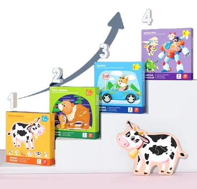 Educational 39pcs Farm Animals Puzzle Toy Cute Cartoon DIY Jigsaw for Kids 3+ Years Game Usage view 3