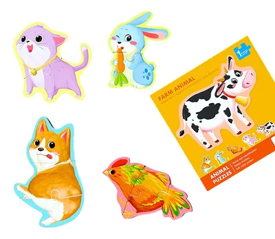 Educational 39pcs Farm Animals Puzzle Toy Cute Cartoon DIY Jigsaw for Kids 3+ Years Game Usage — wooden puzzles & tangrams wholesale