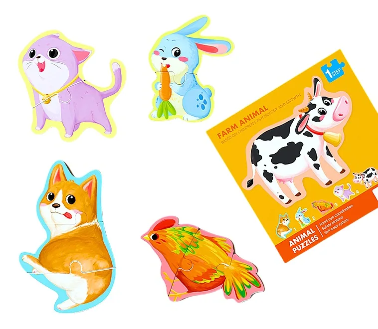 Educational 39pcs Farm Animals Puzzle Toy Cute Cartoon DIY Jigsaw for Kids 3+ Years Game Usage — wooden puzzles & tangrams wholesale