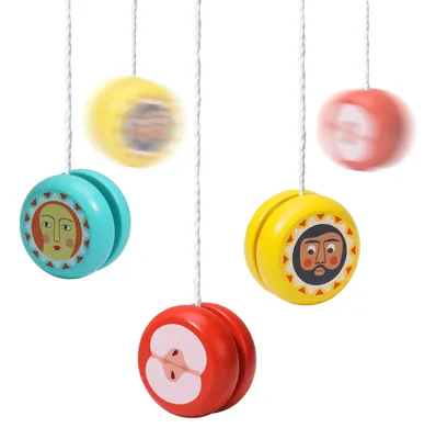 Color Cartoon Yo-yo Ball Toy Children Play Funny Wooden Yo-yo For Kids — wooden montessori & early learning wholesale