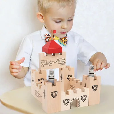 Unisex Wooden Plywood Castle Toy DIY Children's Gift Safety Feature — wooden pretend play & role play wholesale