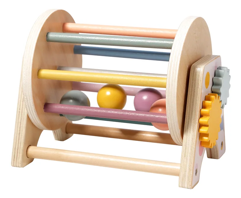 Factory Montessori Baby Toys Rotation Sound Making Wooden 3 In 1 Spinning Drum Play Kit Toy — wooden montessori & early learning wholesale